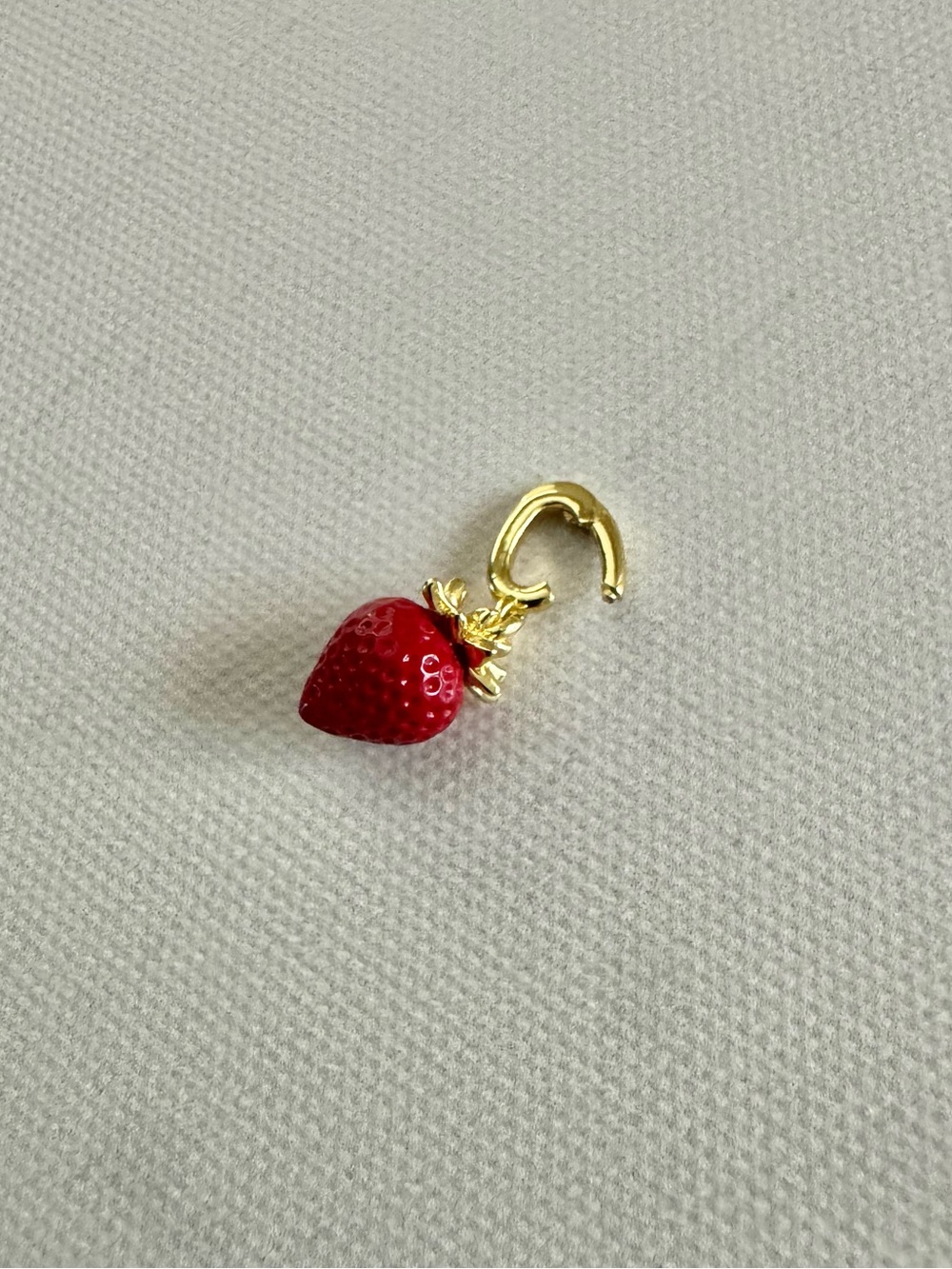 Gorjana Gold Charm Pendant - Red Enamel Strawberry, petite, Tiny - Picture 5 of 11